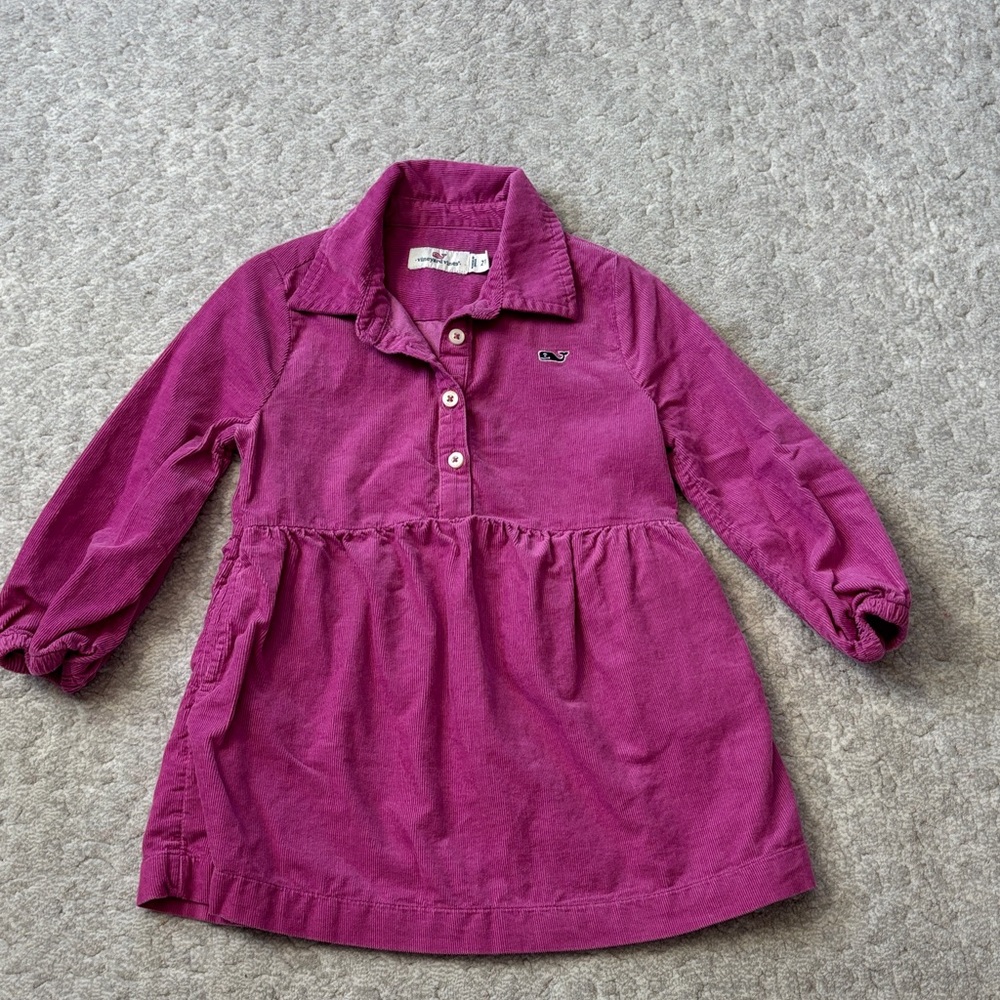 Vineyard Vines Kids Dress in Magenta